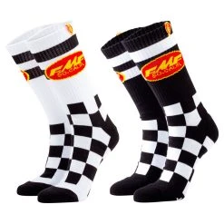 FMF Checker Socks - 2 Pack Size 10-13 Assorted #HO20194902-OSFM