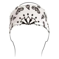 Balboa HB009 Headband-Polyester-White Paisley 26"x 3.5" #HB009
