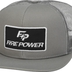FIRE POWER FLAT BILL PATCH HAT GREY #99-8106