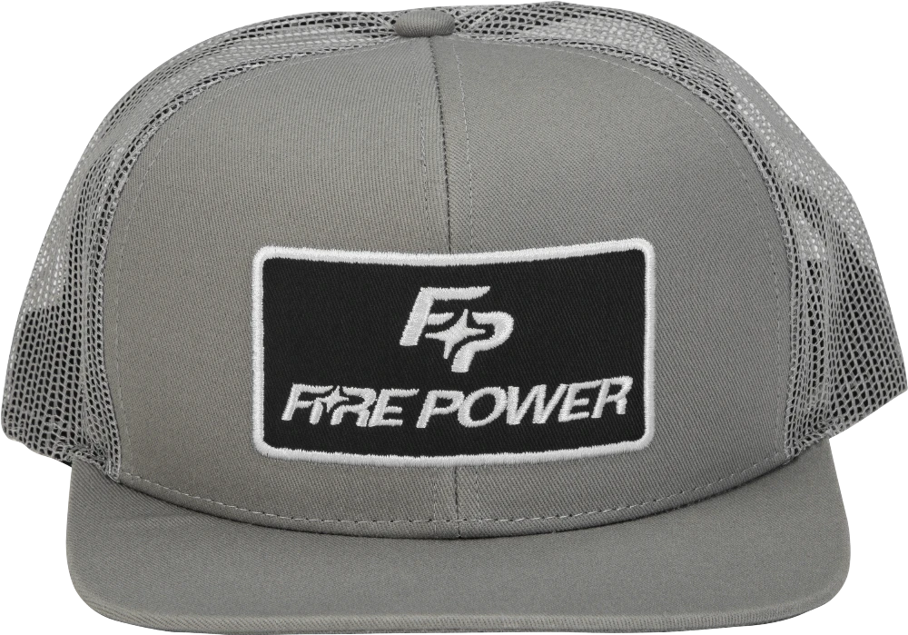 FIRE POWER FLAT BILL PATCH HAT GREY #99-8106 - Image 2
